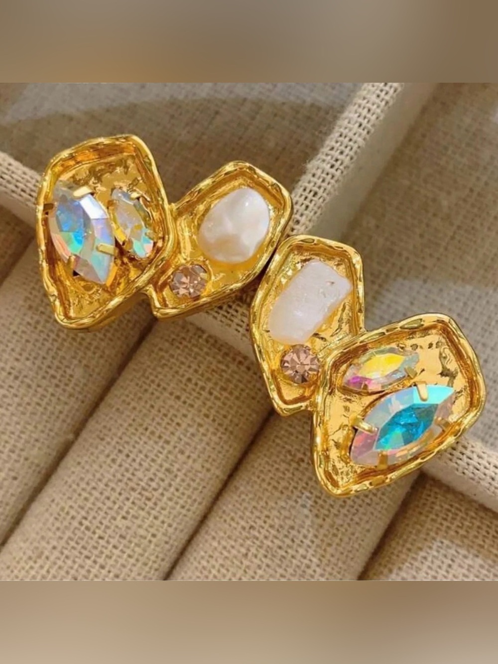 2/$30🌵 Vintage Style French Rhinestone Earrings Gold Plated Jewelry Gift NEW